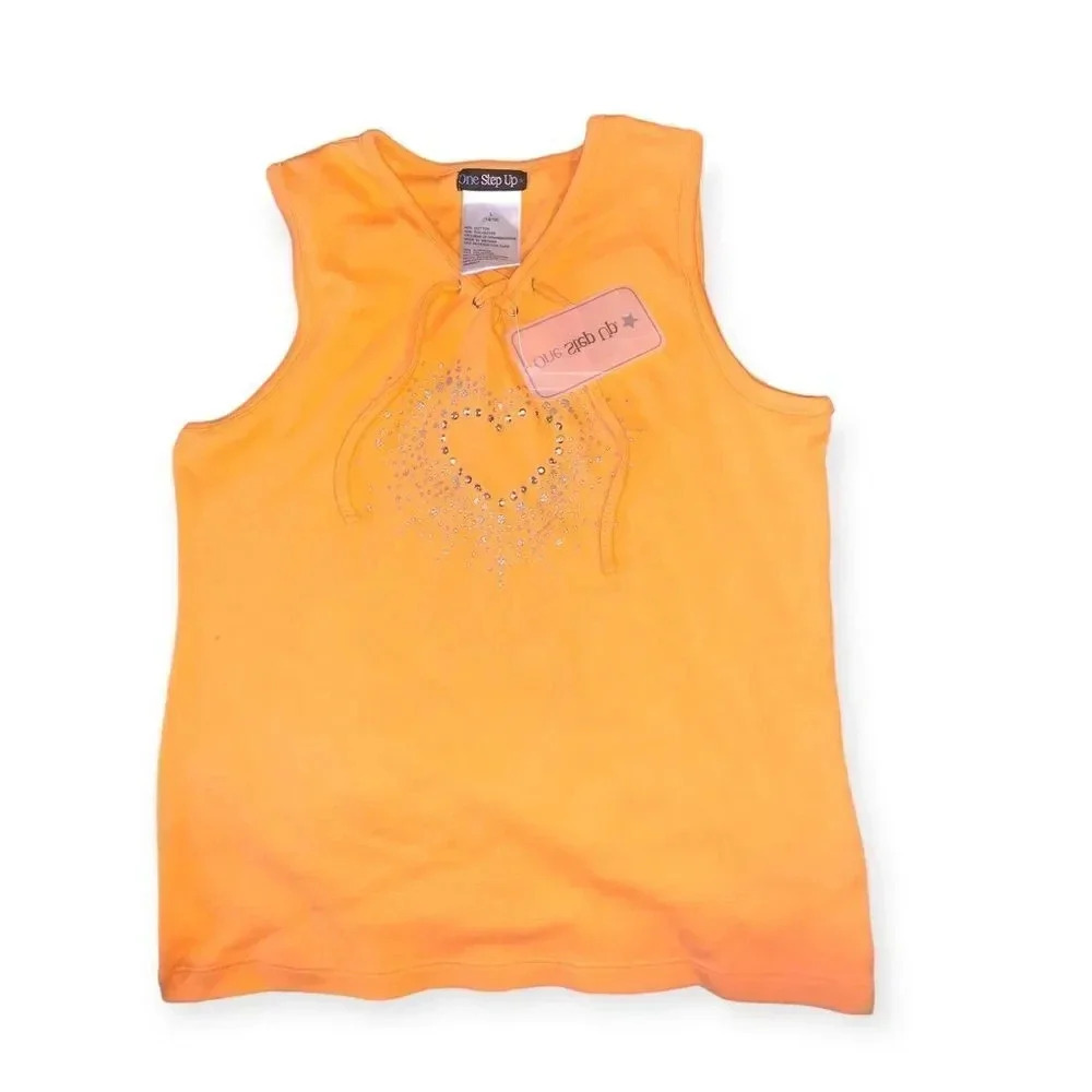DONATED Y2k rhinestone lace up baby tee